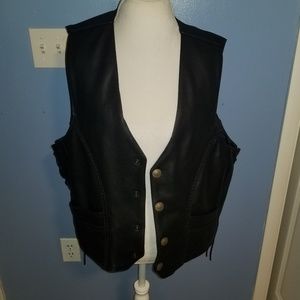 Mens leather Motorcycle Vest